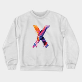 Colorful Painted Initial Letter X Crewneck Sweatshirt